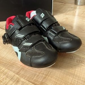 Peloton clip on bike shoes, size 38.  Gently used